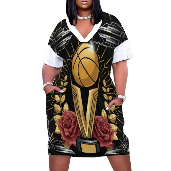 Women’s Basketball Short Sleeve Shirt Jersey Dress Size Medium Plus Size 5XL - Picture 1 of 3